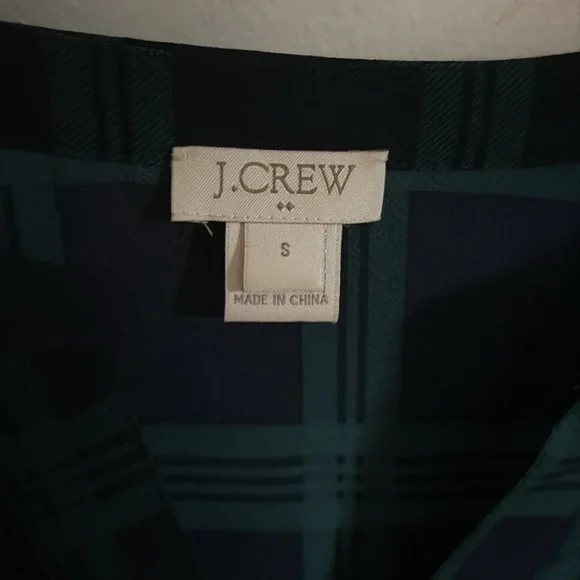 J. Crew Plaid Shirt Blouse Bell Sleeves Small - Picture 3 of 6